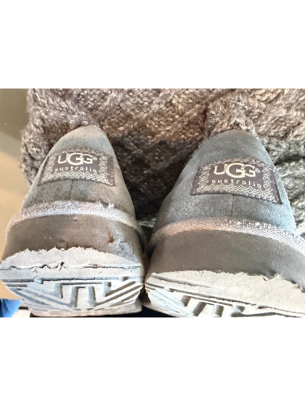 UGG Australia Women's Gray Knit Button Mid-Calf Boots Size 10 - Picture 11 of 12